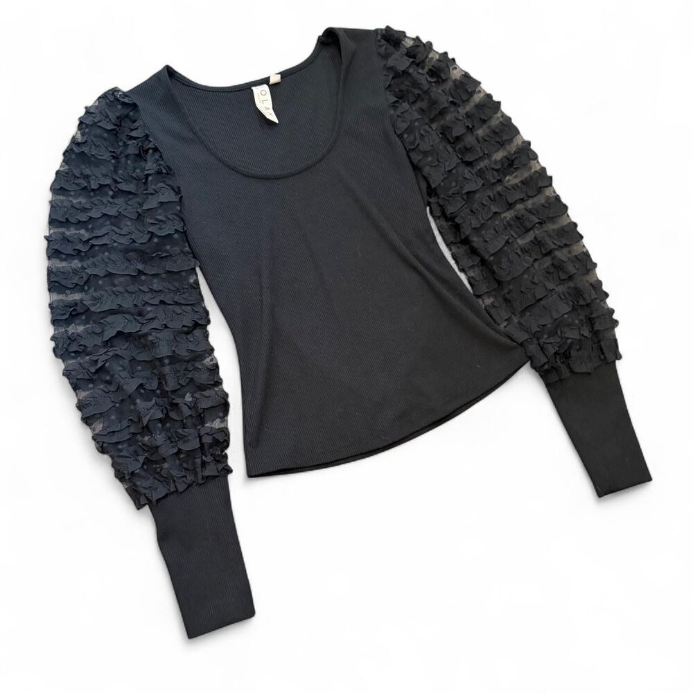Anthropologie Dolan Whimsygoth Sheer Puff Sleeve Top